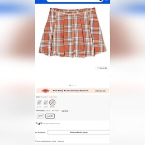 Wonder Nation Plaid Pleated Skirt Size 10/12 EUC